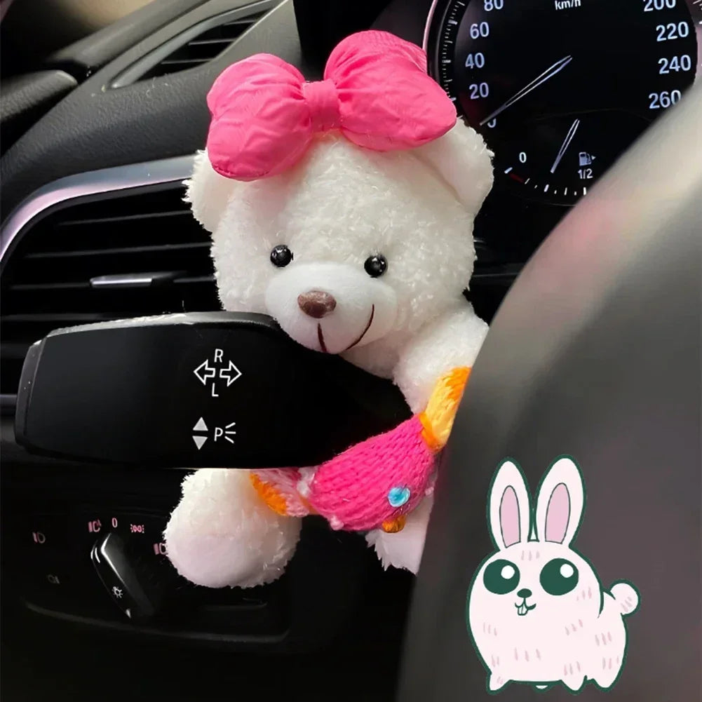 Car Cute Wiper Ornaments Plush Doll Capybara Panda Cat Turn Signal Switch Ornament Car Interior Decoration Accessories