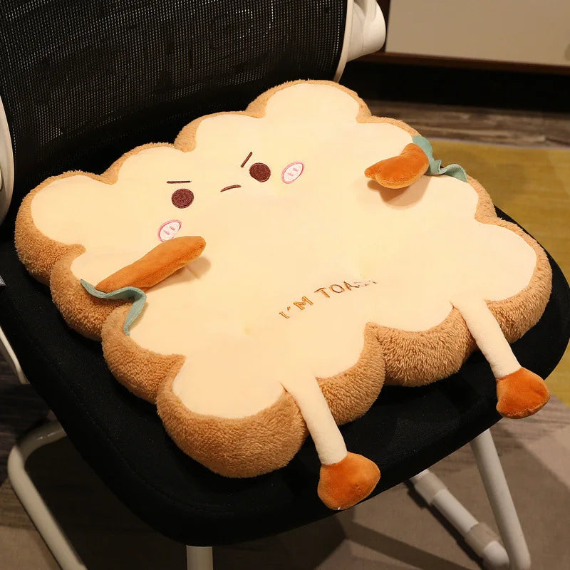 1 PC Car Lumbar Support Cute Toast Cushion Butt Cushion Office Chair Cushion Chair Bedroom Floor Butt Cushion