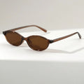 1pcs Minimalist black-rim oval sunglasses, sun protection, fits all face shapes for daily commute.