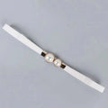 Elegant Double Pearls Buckle Elastic Women Belts Thin Straps Lady Girl Dress Skirt Decor Waistbands Trouser Decoration GM113