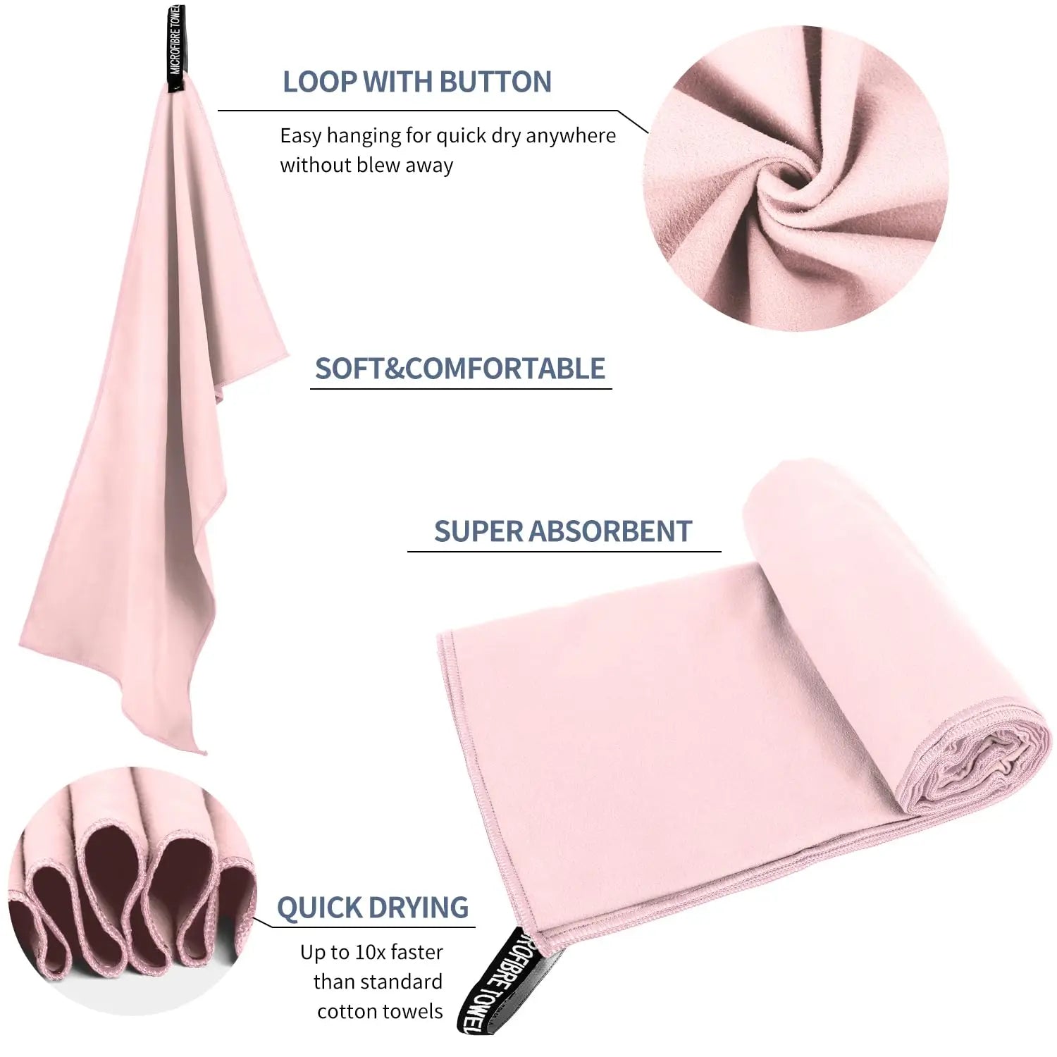 1 Pcs Microfiber Towel Sports Quick-Drying Super Absorbent Camping Towel Super Soft Lightweight Gym Swimming Yoga Beach Towel