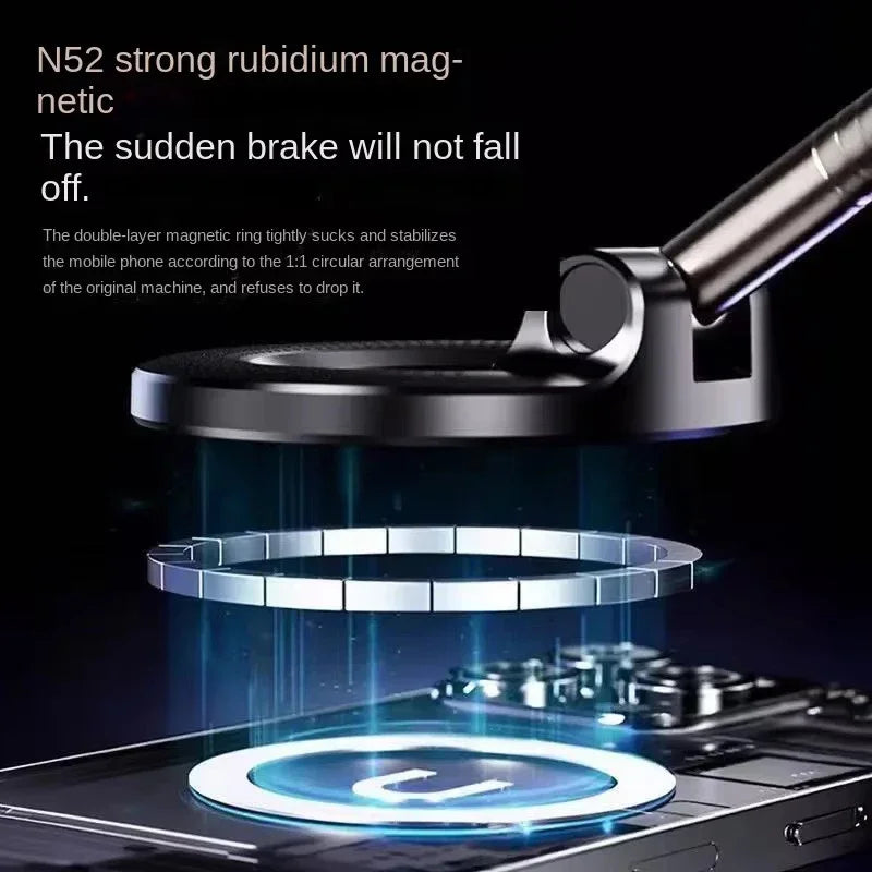 Car Bracket Vacuum Magnet Upgraded Version Multi-angles Adjustment Strong Magnetic Suck Foldable Car Navigation Phone Holder New