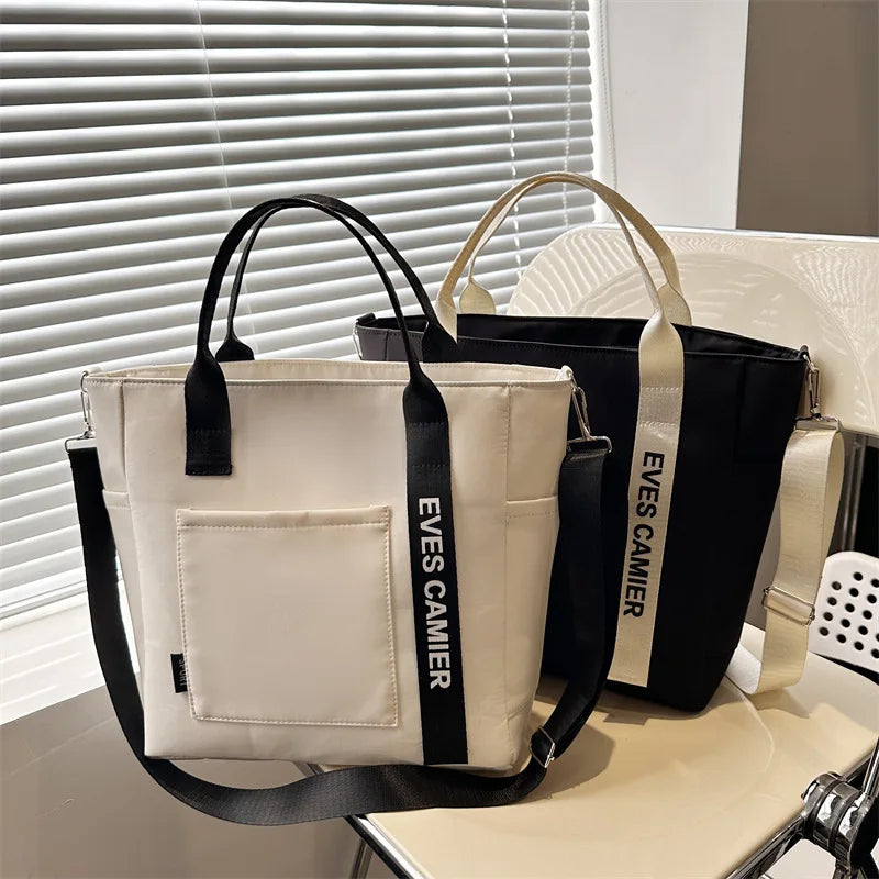 Homefish New Casual Tote Large Capacity ShoulderBag Nylon Waterproof Handbag Simple Fashion Messenger Bags for Schoolgirl